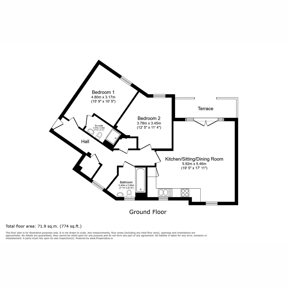 Floor plan, 2 bedroom for sale, Brocade Road, Andover, SP11