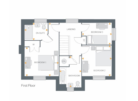 Floorplan, 3 bedroom detached house for sale, Plot 56 (THE DEE), Coventry, CV4