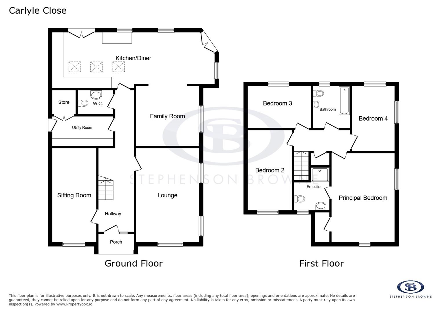 Floor plan, 4 bedroom house for sale, Carlyle Close, Stoke-On-Trent, ST7