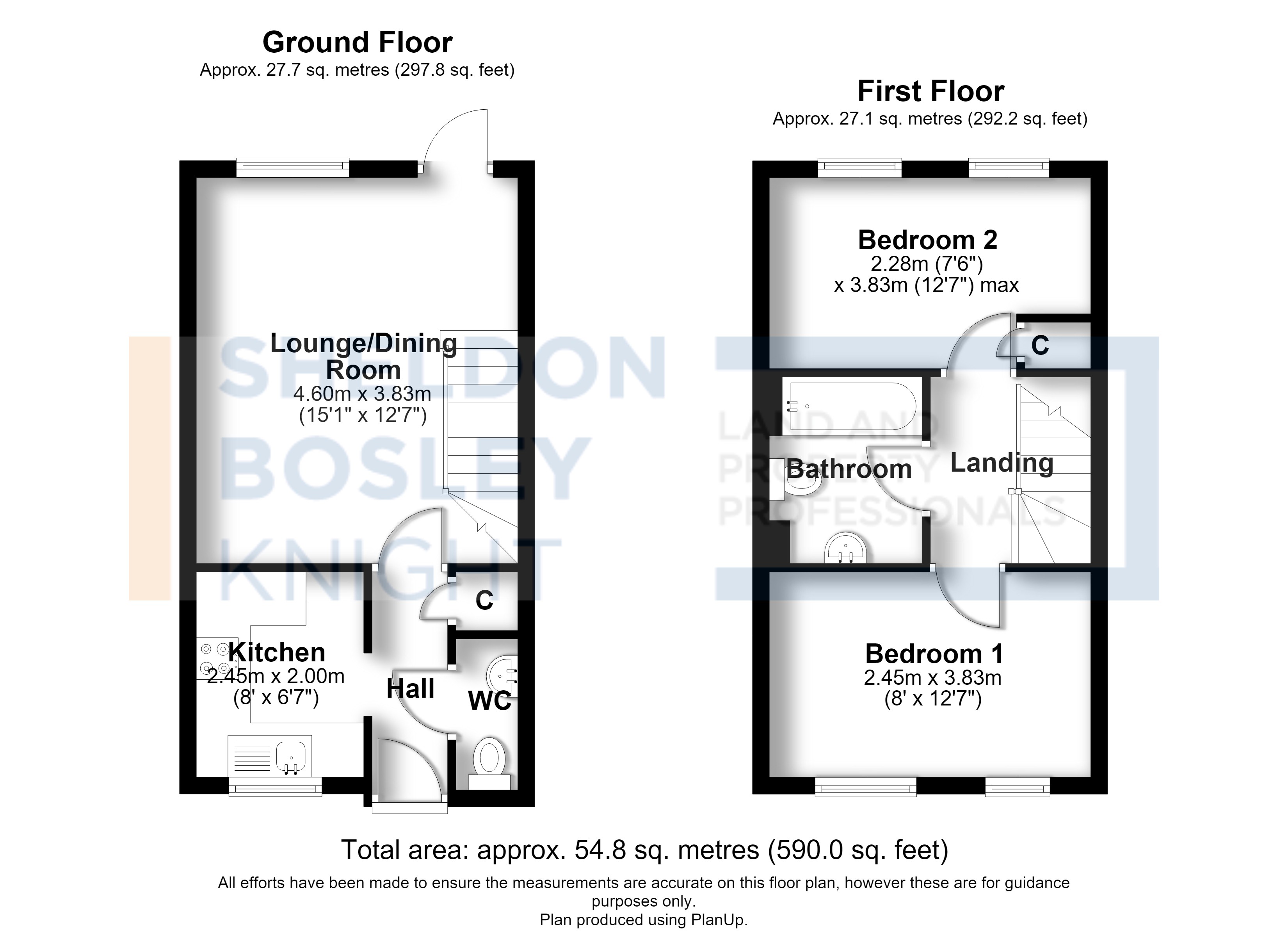 Floorplan, 2 bedroom terraced house for sale, Brickhill Close, Shipston-On-Stour, CV36