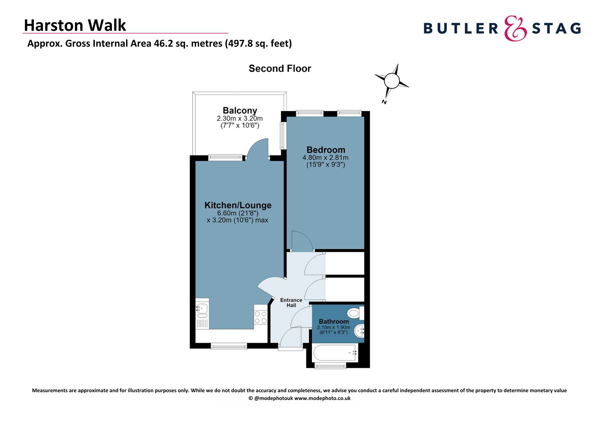 Floor plan, 1 bedroom flat for sale, Harston Walk, London, E3