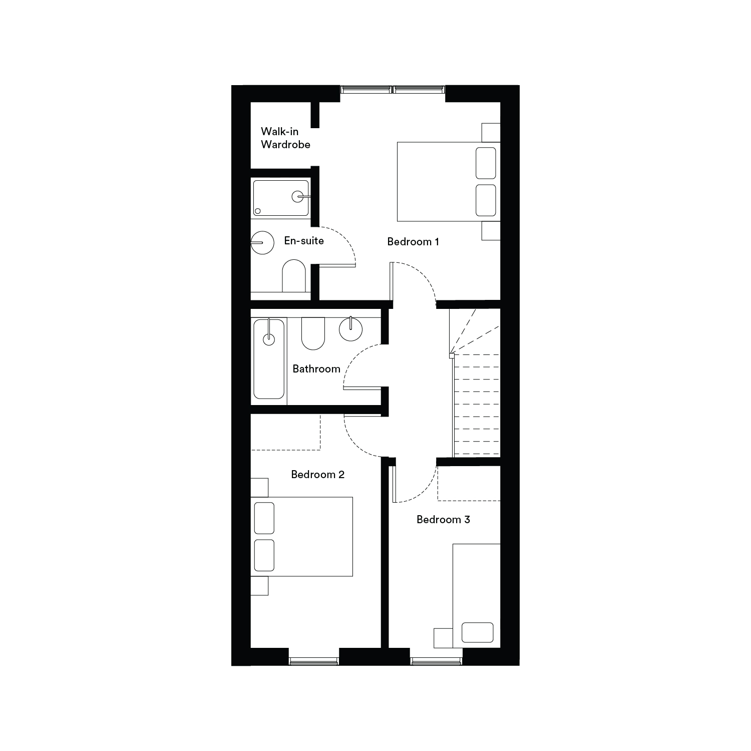 Floor plan, 3 bedroom house for sale, Plot 48, Thornwood, CM16