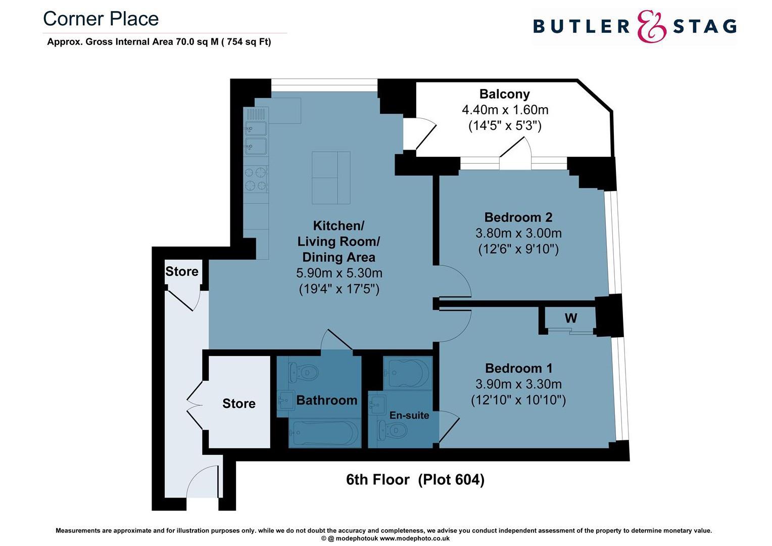 Floor plan, 2 bedroom apartment for sale, Witan Street, London, E2