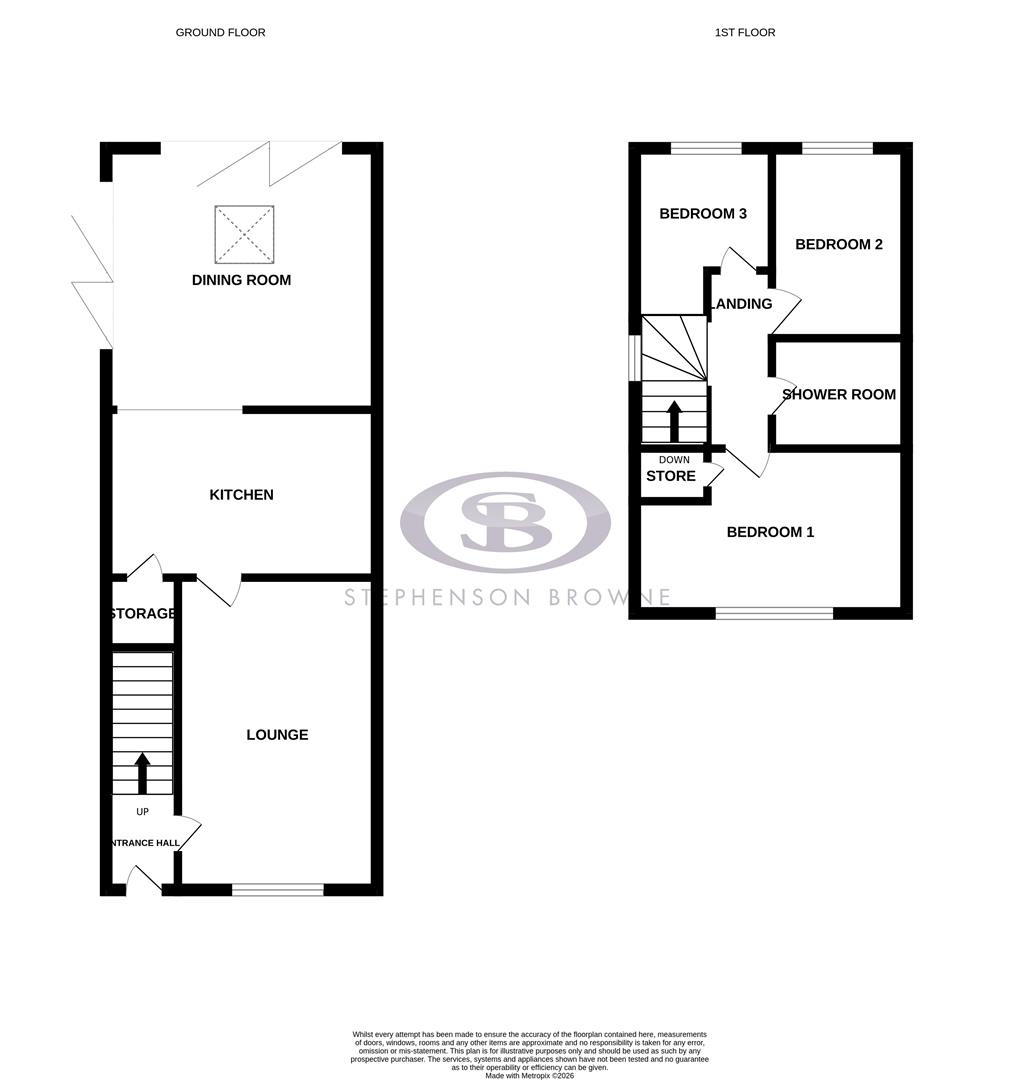 Floor plan, 3 bedroom house for sale, Conrad Close, Crewe, CW1