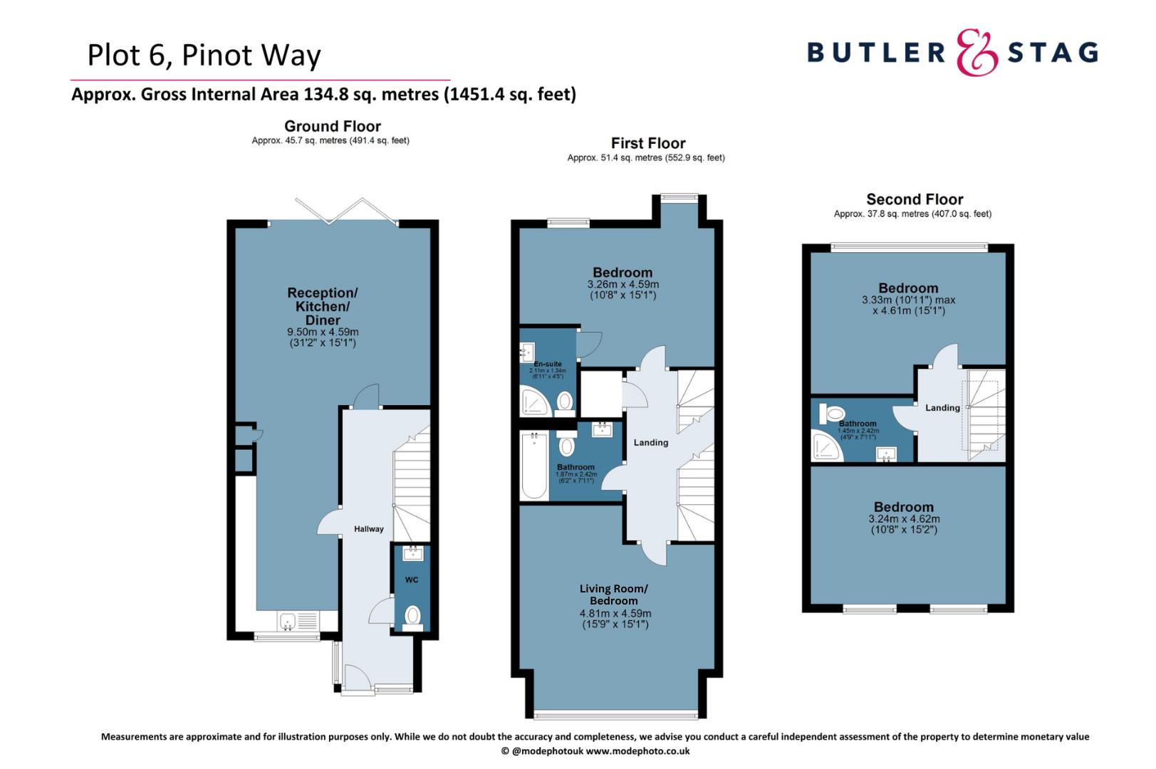 Floor plan, 4 bedroom house for sale, Pino Way, Chingford, E4