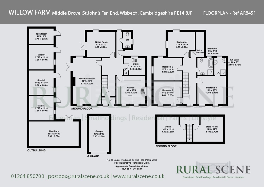 Floorplan, 4 bedroom detached house for sale, Willow Farm Middle Drove, Wisbech, PE14