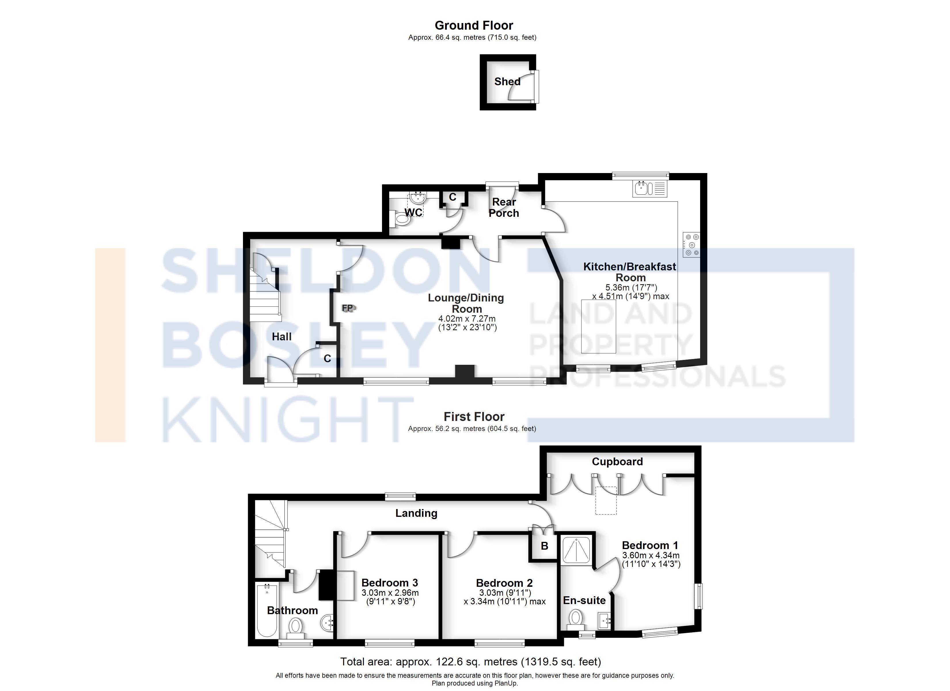 Floorplan, 3 bedroom semi detached cottage for sale, Brook Cottage School Road, Stratford-Upon-Avon, CV37