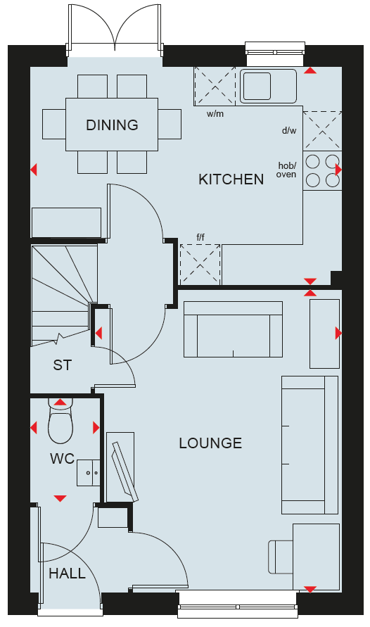 Floorplan, 3 bedroom semi detached house for sale, Plot 32, Leicestershire, LE7