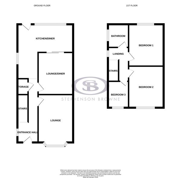 Floor plan, 3 bedroom house for sale, Walford Avenue, Crewe, CW2
