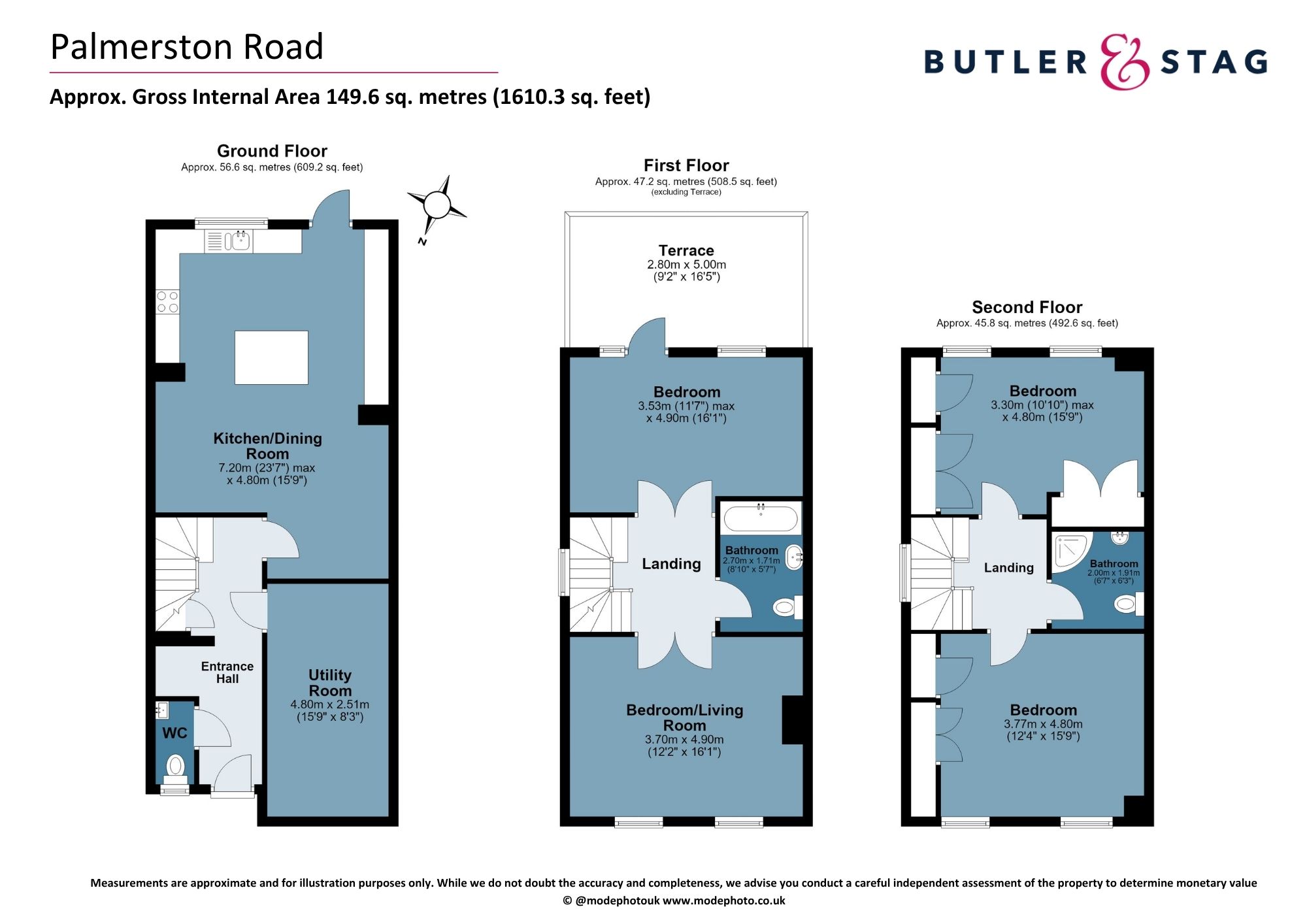 Floor plan, 4 bedroom end of terrace house for sale, Palmerston Road, Buckhurst Hill, IG9
