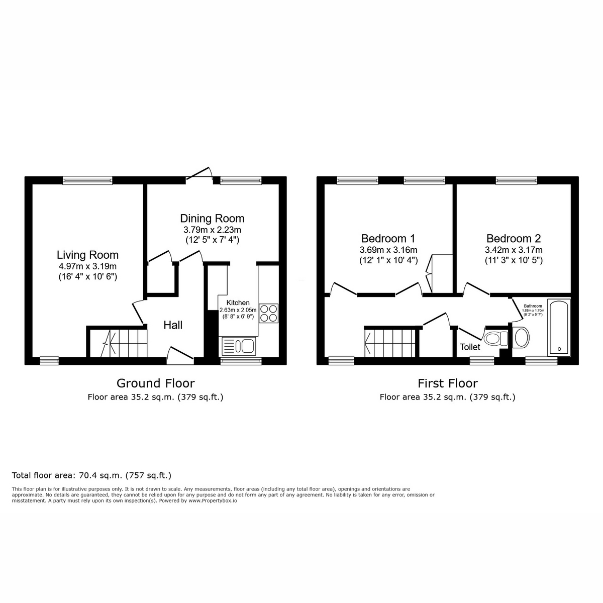 Floor plan, 2 bedroom for sale, Tovey Court, Andover, SP10