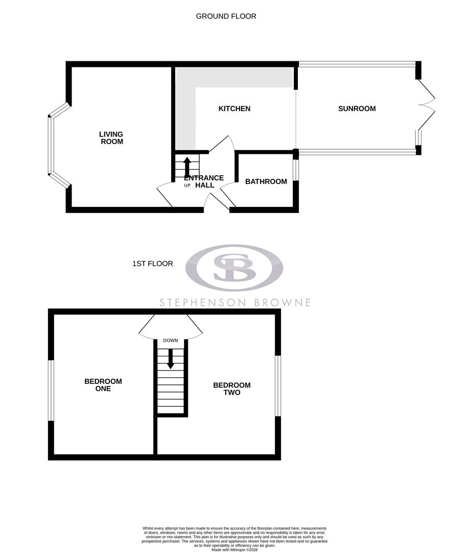 Floor plan, 2 bedroom house for sale, Marriott Road, Sandbach, CW11
