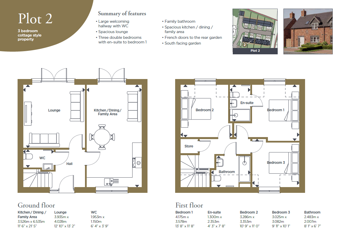 Floor plan, 3 bedroom semi detached house for sale, Plot 2, Coventry, CV5