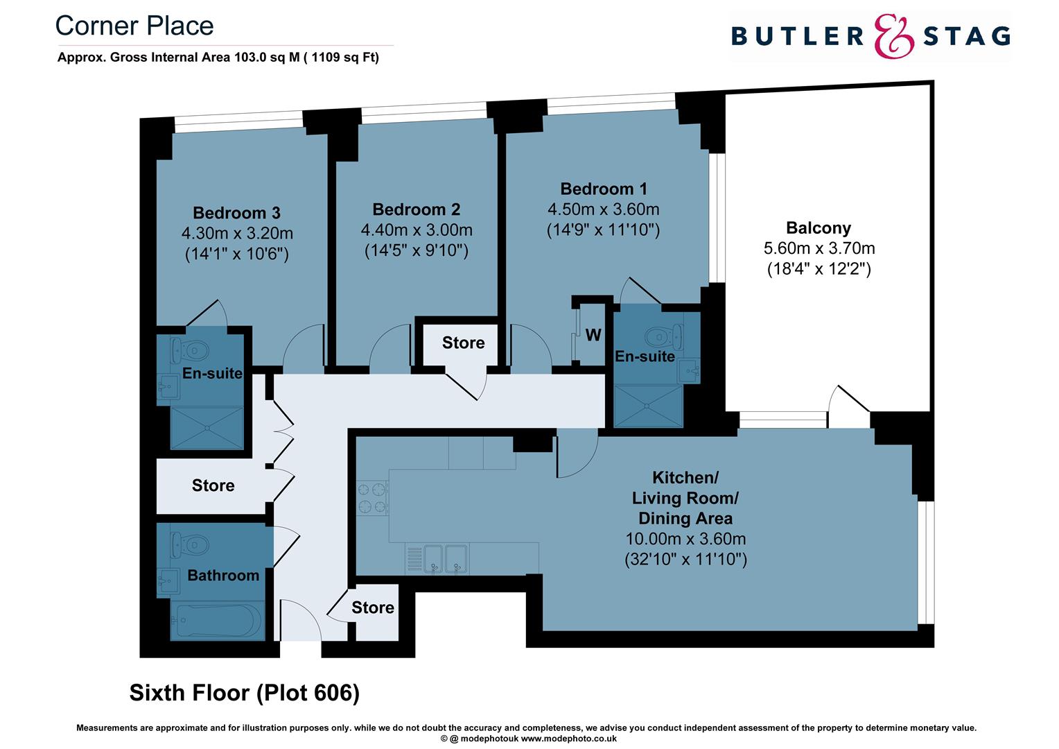 Floor plan, 3 bedroom apartment for sale, Witan Street, London, E2