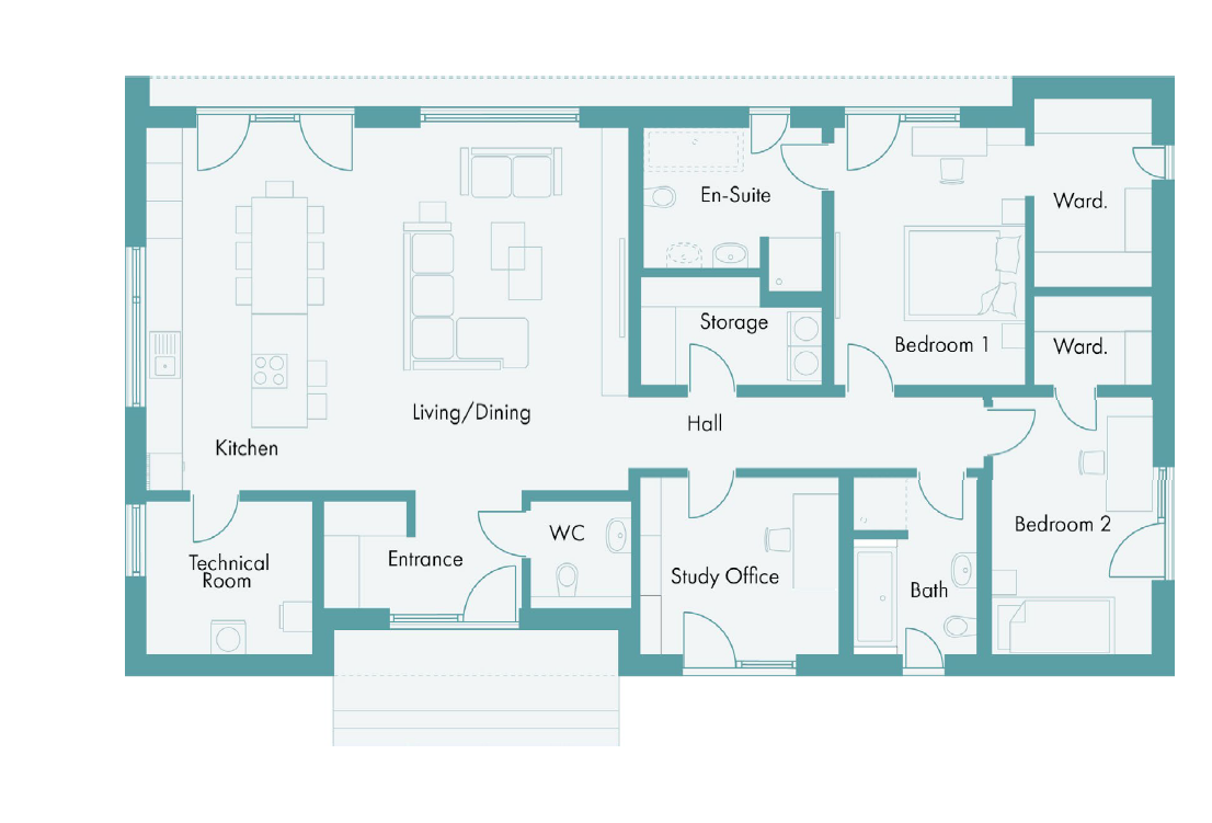 Floorplan, 3 bedroom detached bungalow for sale, Plot 6 Idlicote park, Shipston-on-Stour, CV36