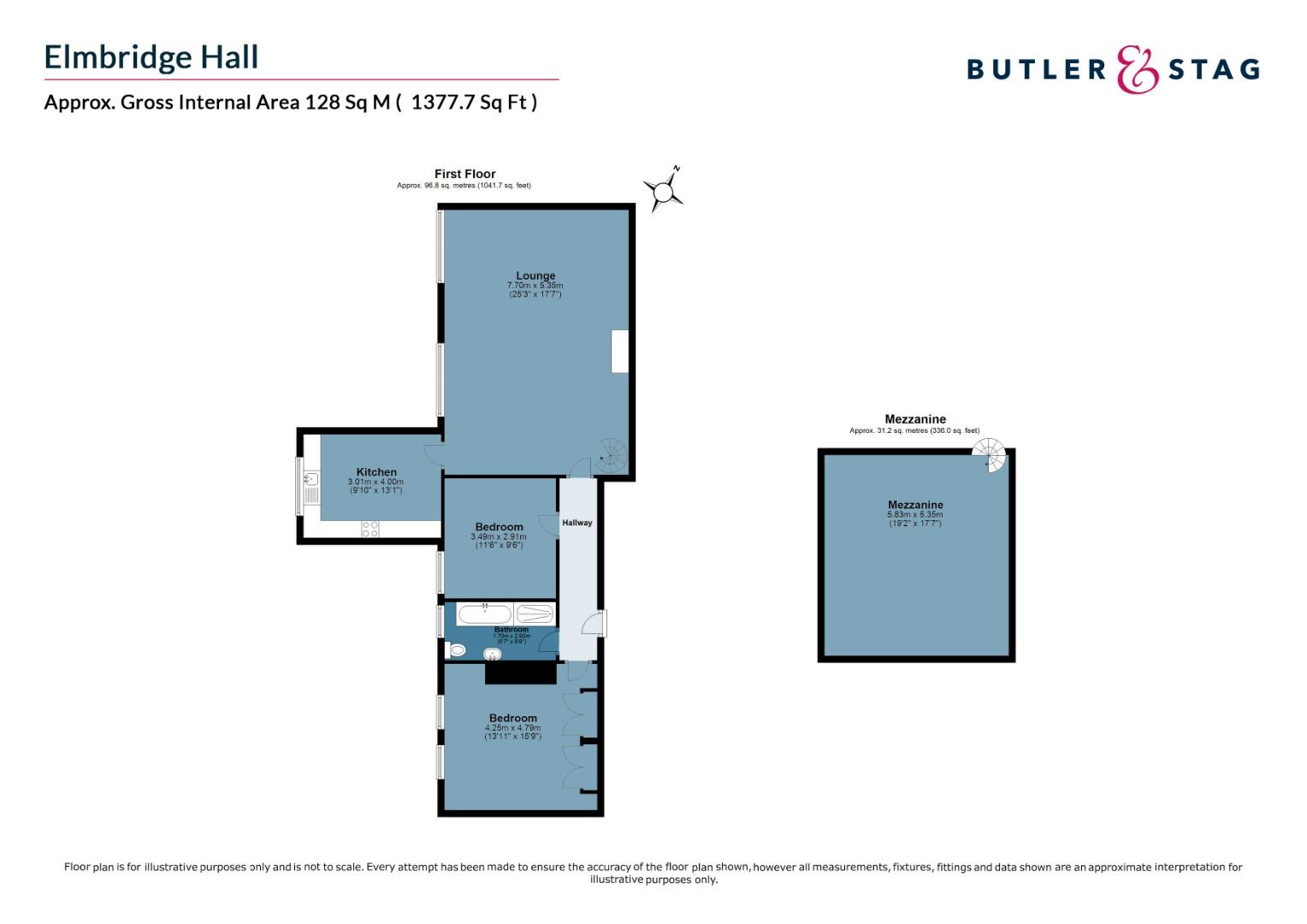 Floor plan, 2 bedroom apartment for sale, Elmbridge Hall, Ongar, CM5
