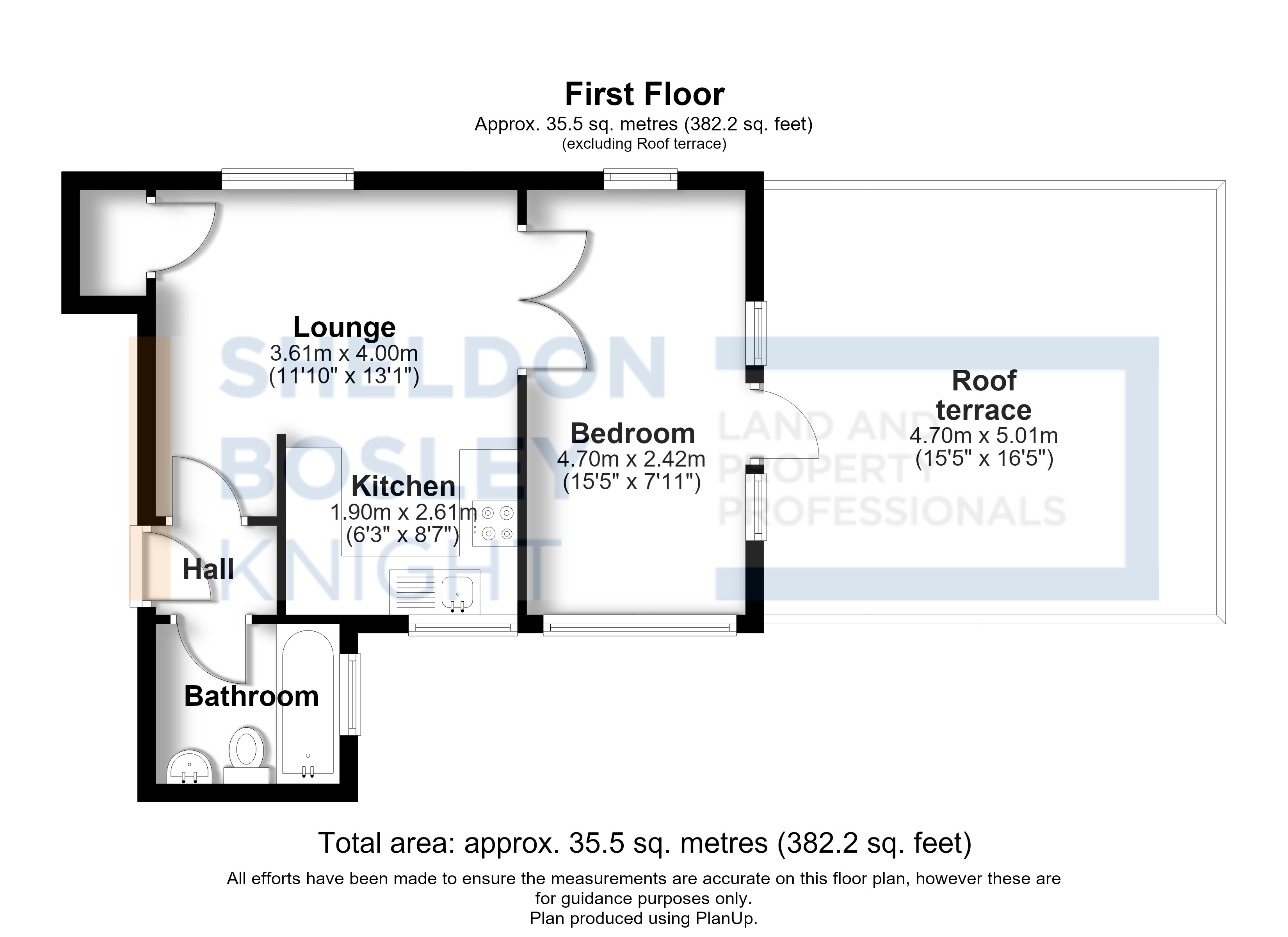 Floorplan, 1 bedroom flat for sale, Church Terrace, Leamington Spa, CV31
