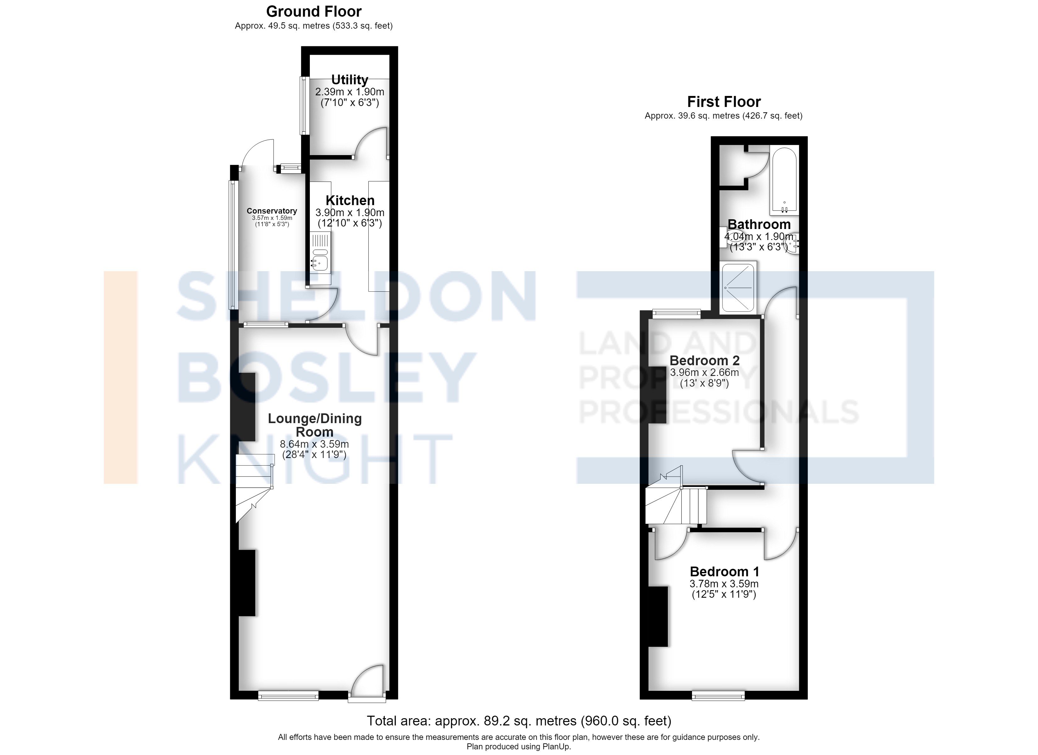 Floorplan, 2 bedroom mid-terraced house for sale, Gadsby Street, Nuneaton, CV11