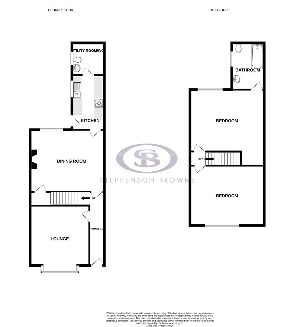 Floor plan, 2 bedroom house for sale, Talke Road, Stoke-On-Trent, ST7