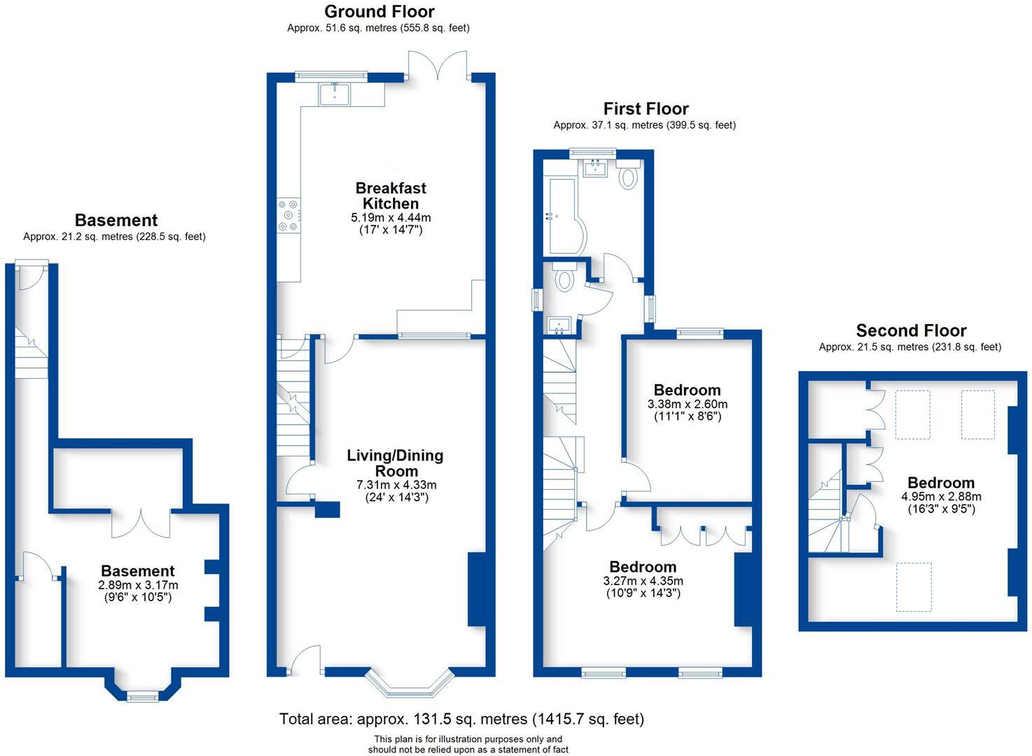 Floorplan, 3 bedroom terraced house for sale, Leam Terrace, Leamington Spa, CV31