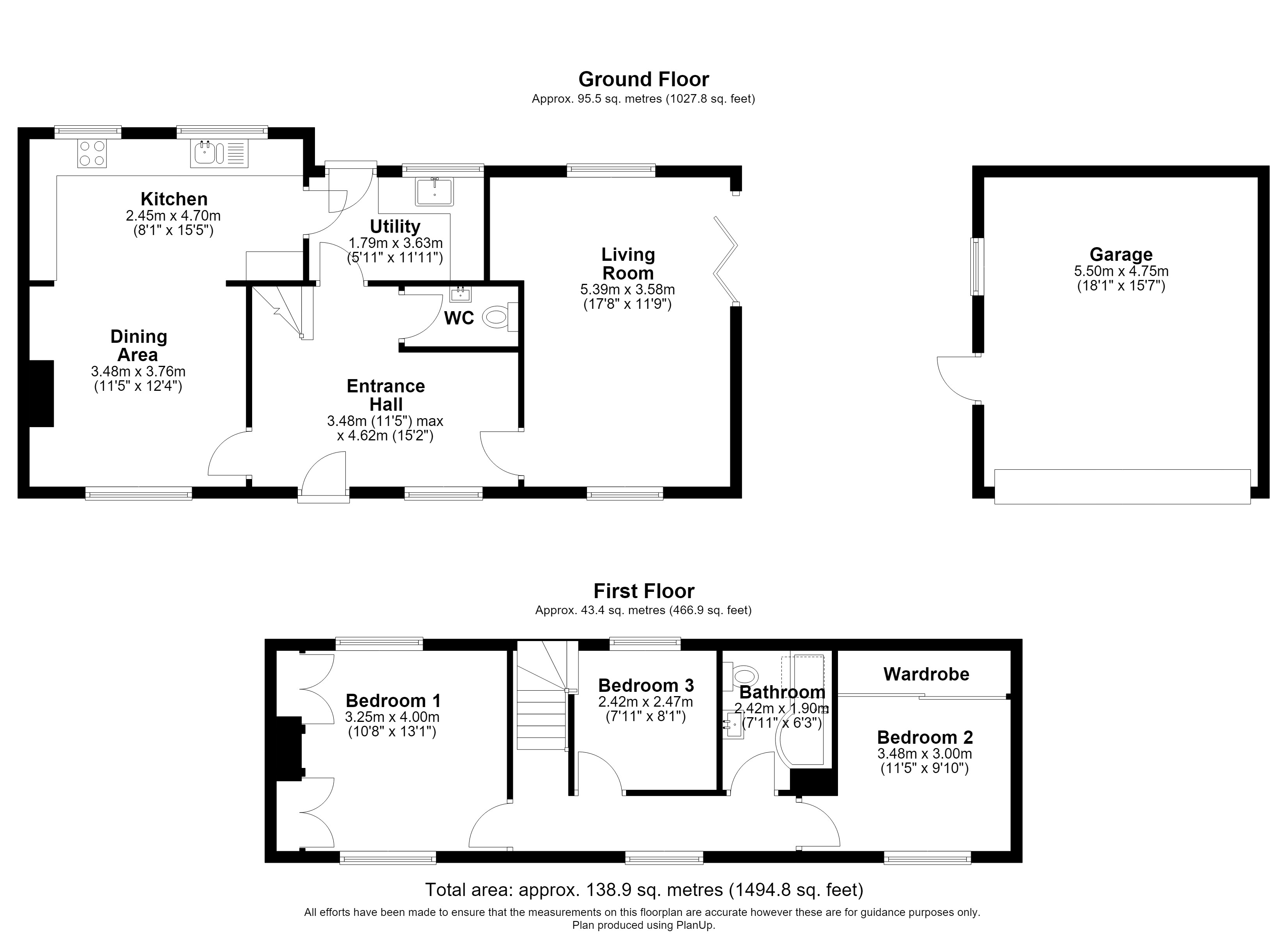 Floorplan, 3 bedroom detached house for sale, Dover Street, Leicester, LE8