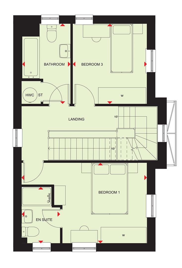 Floor plan, 4 bedroom house for sale, Plot 412-Kelling, Whitchurch, SY13