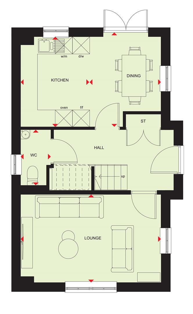 Floor plan, 4 bedroom house for sale, Plot 412-Kelling, Whitchurch, SY13
