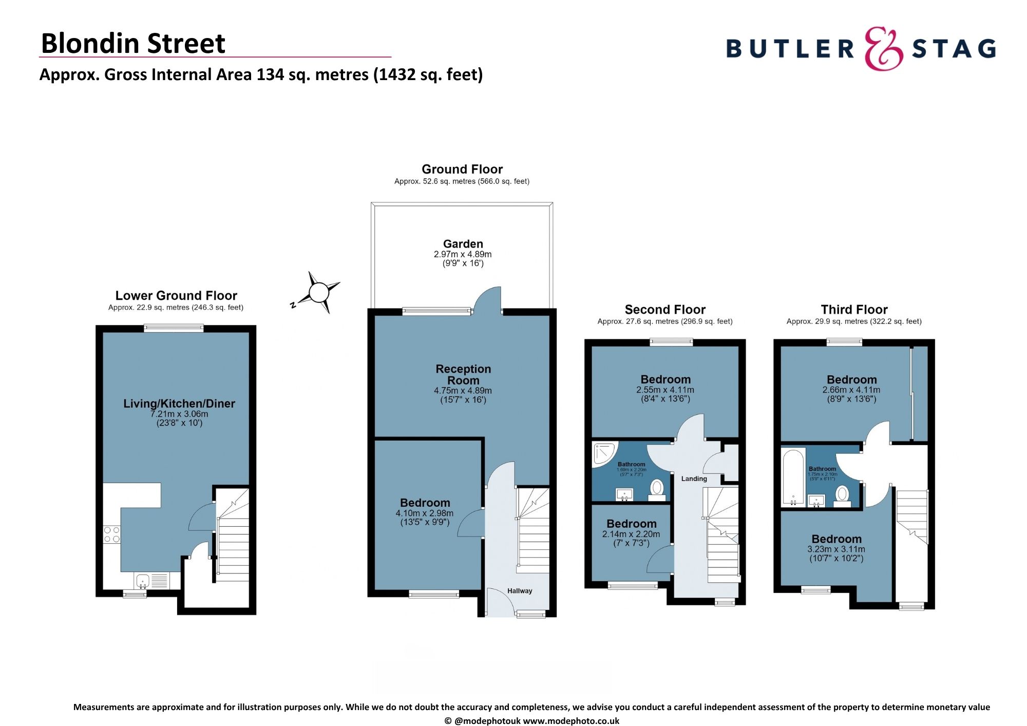 Floor plan, 5 bedroom mid-terraced house for sale, Blondin Street, London, E3