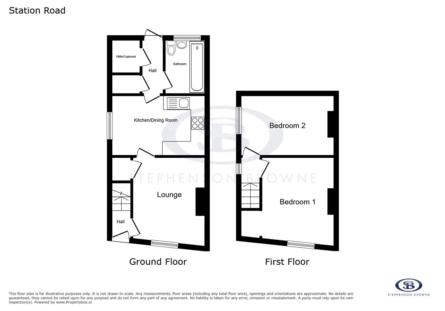 Floor plan, 2 bedroom house for sale, Station Road, Stoke-On-Trent, ST7