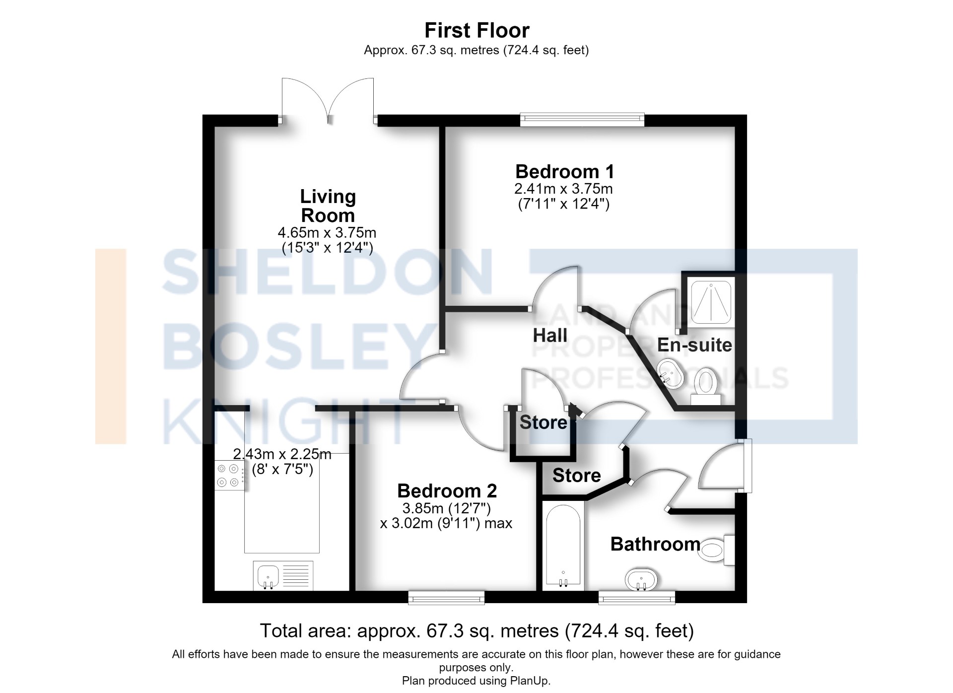 Floorplan, 2 bedroom flat for sale, Bewick Croft, Coventry, CV2