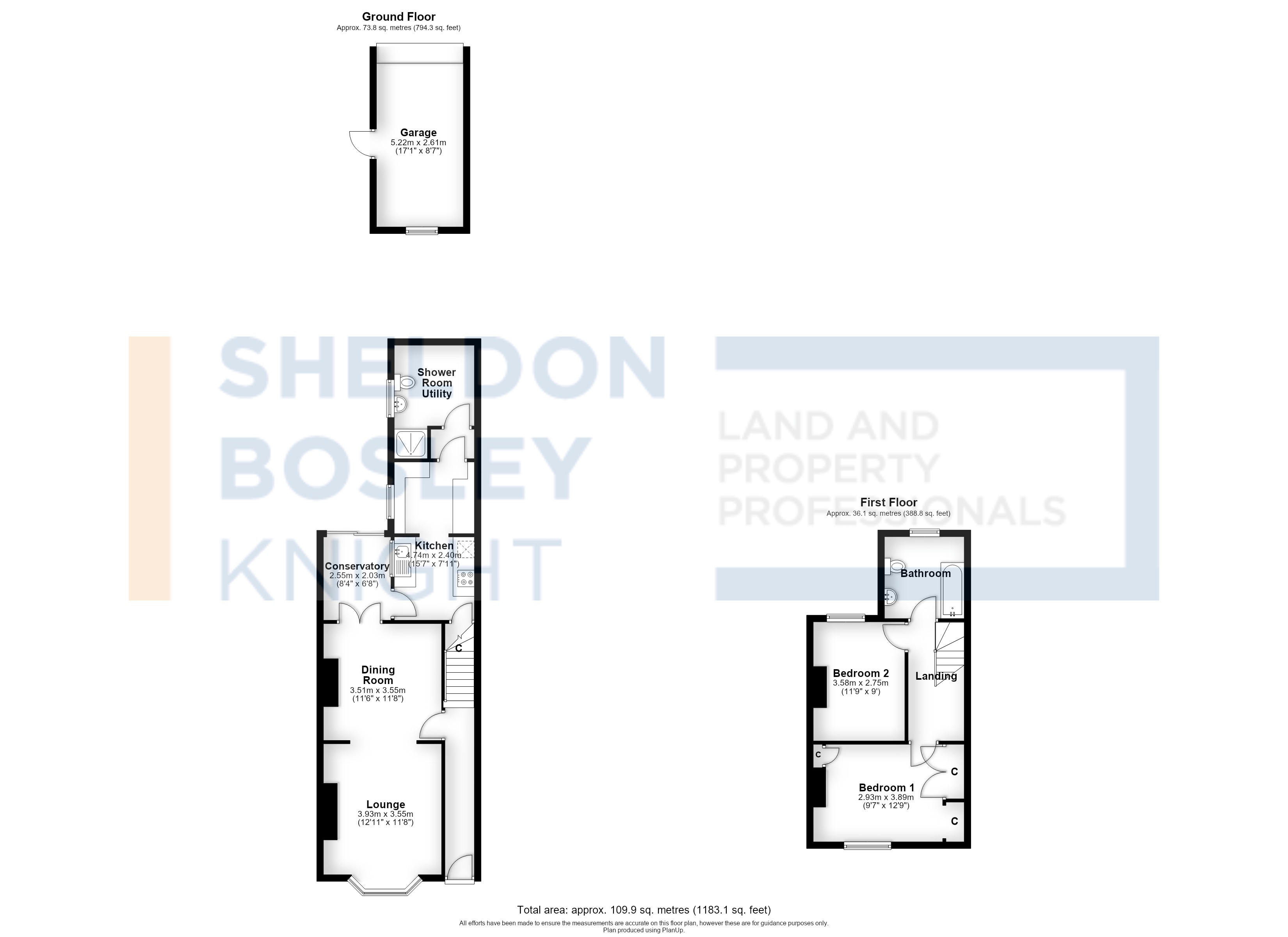 Floorplan, 2 bedroom terraced house for sale, Elm Road, Evesham, WR11