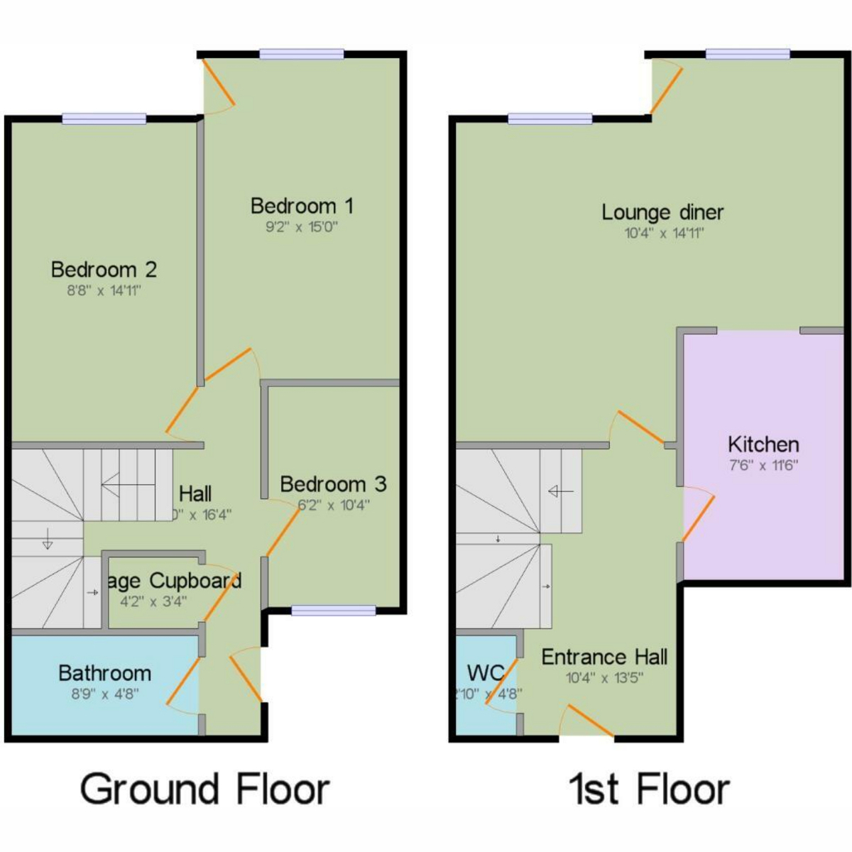 Floor plan, 3 bedroom for sale, Whitcroft, Basildon, SS16