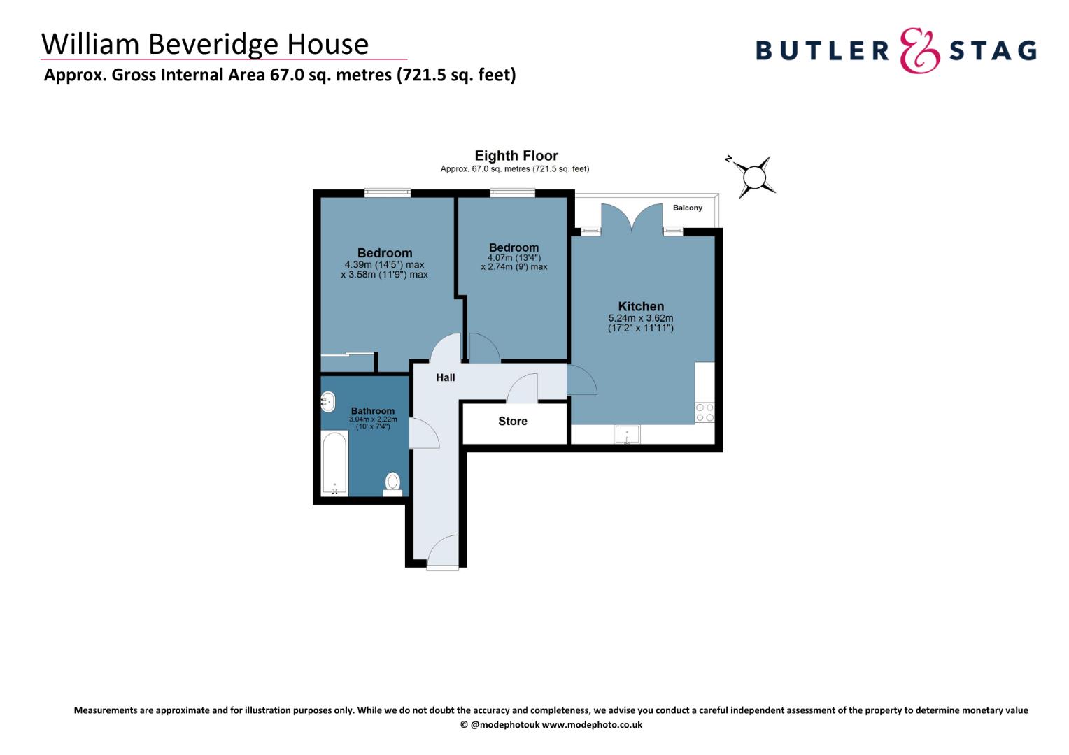 Floor plan, 2 bedroom apartment for sale, William Beveridge House, London, E3