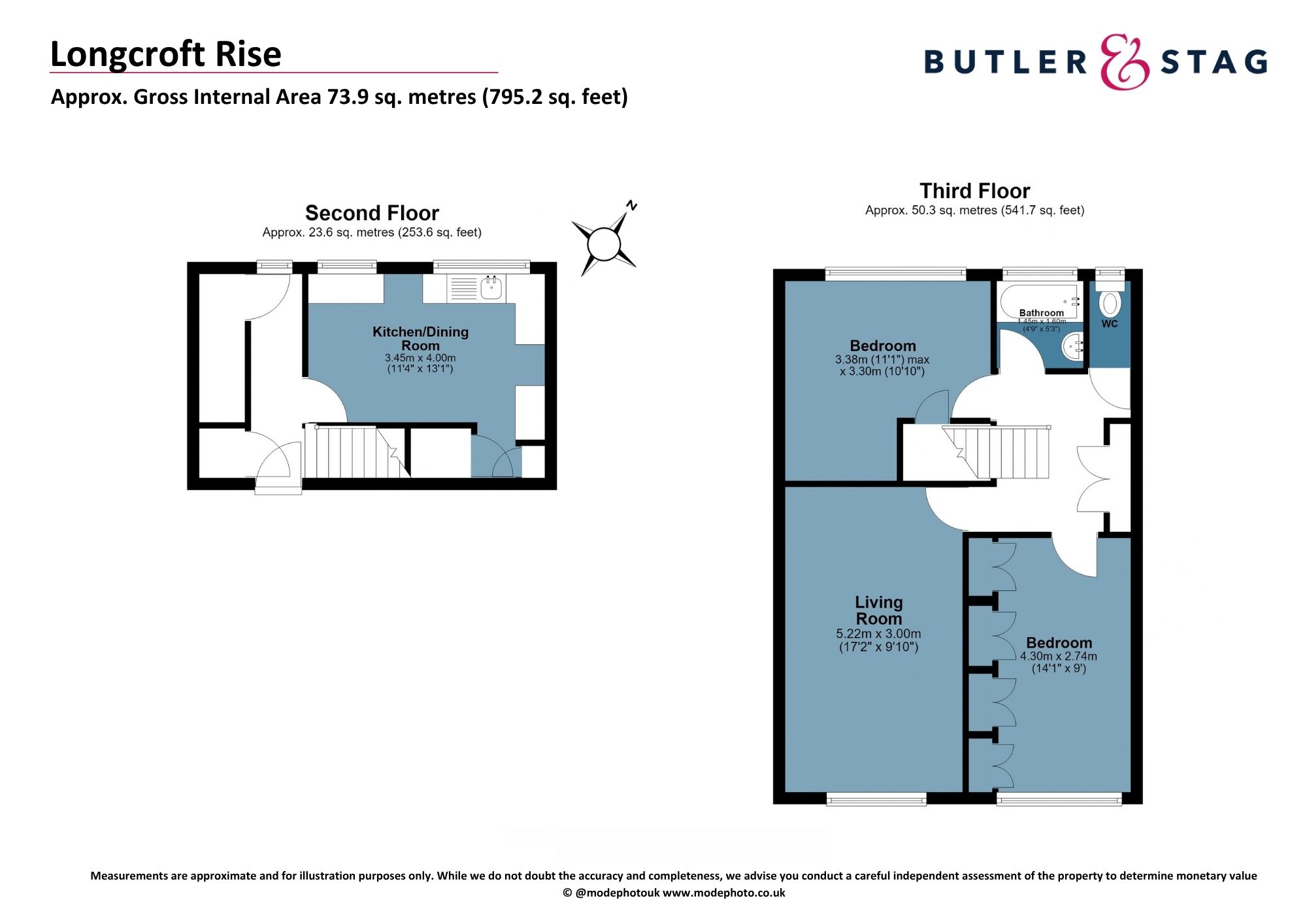 Floor plan, 2 bedroom flat for sale, Longcroft Rise, Loughton, IG10