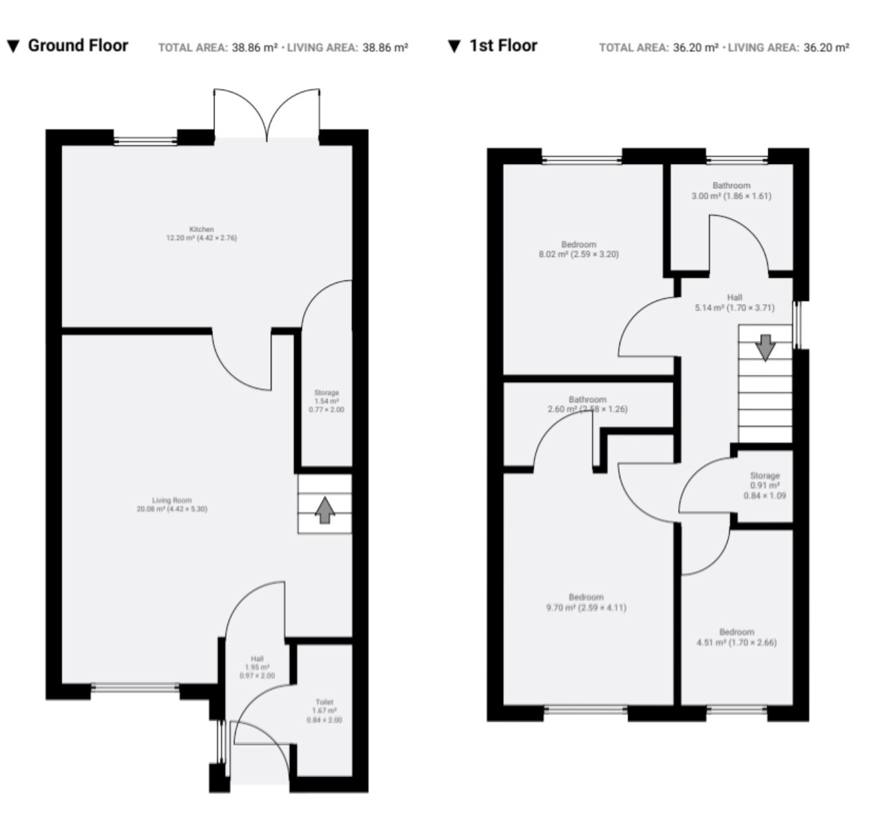 Floor plan, 3 bedroom end of terrace house for sale, Reuben Avenue, Nuneaton, CV10