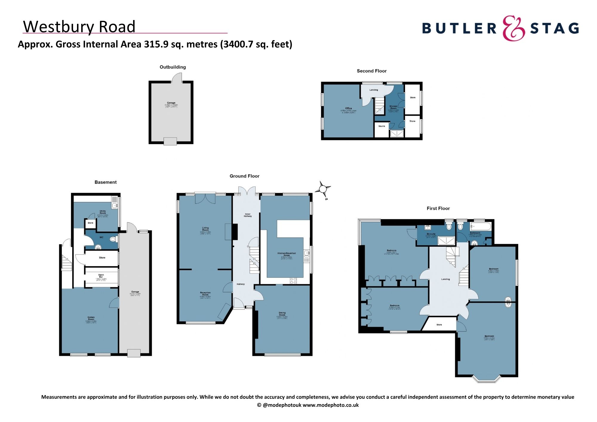 Floor plan, 4 bedroom detached house for sale, Westbury Road, Buckhurst Hill, IG9