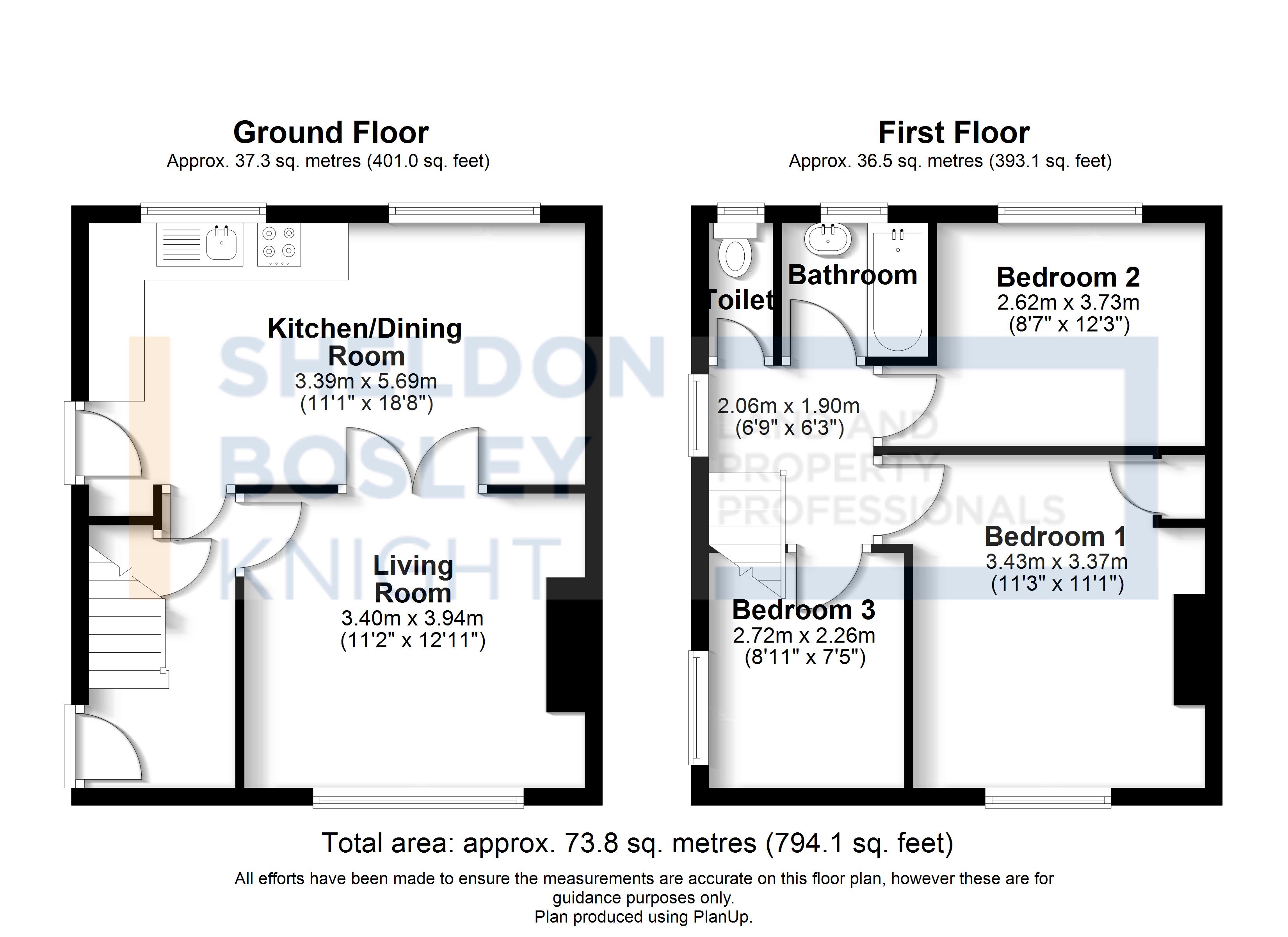 Floorplan, 3 bedroom end of terrace house for sale, Thomas Sharp Street, Coventry, CV4