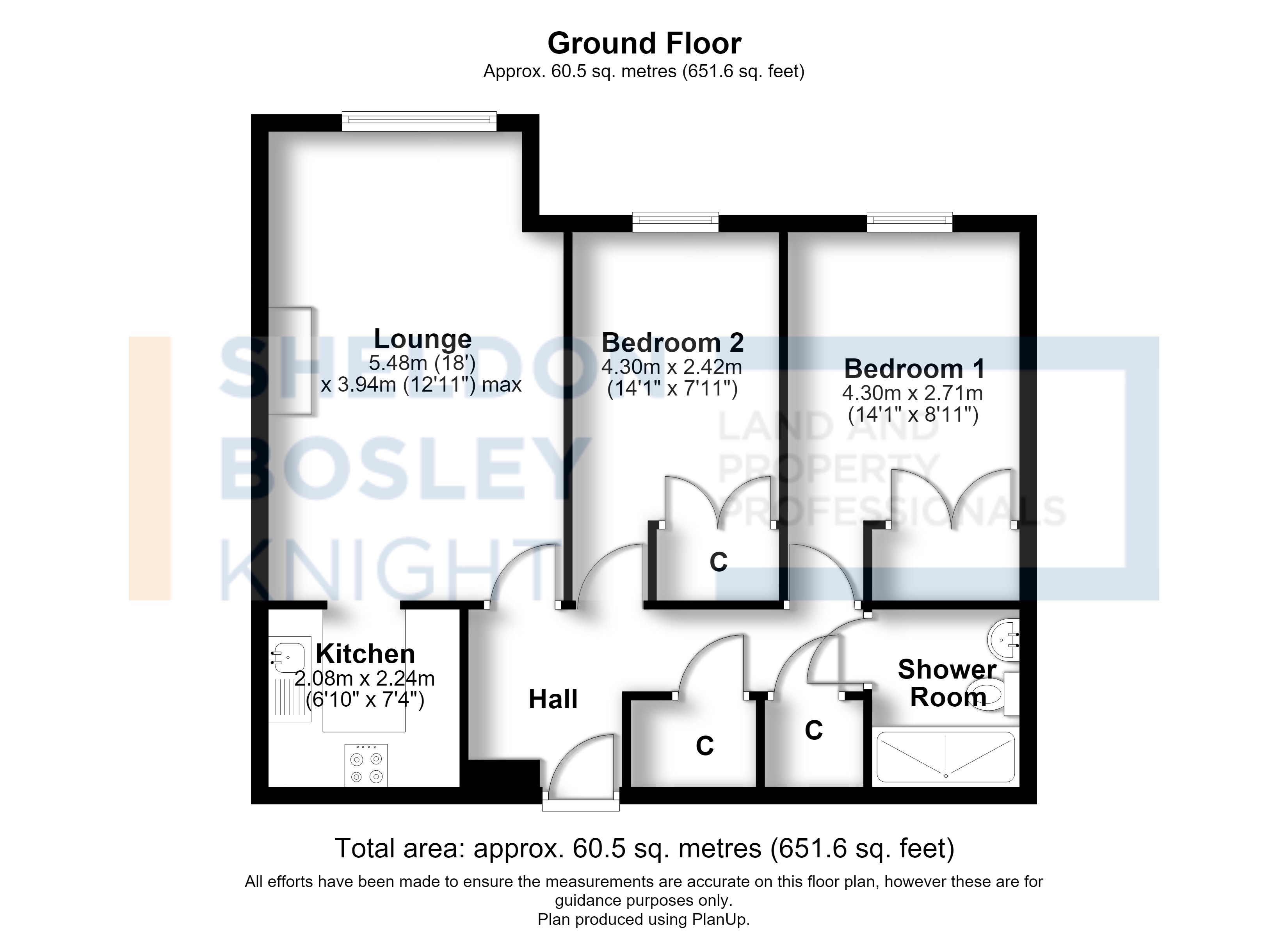 Floorplan, 2 bedroom flat for sale, Scholars Court Alcester Road, Stratford-Upon-Avon, CV37