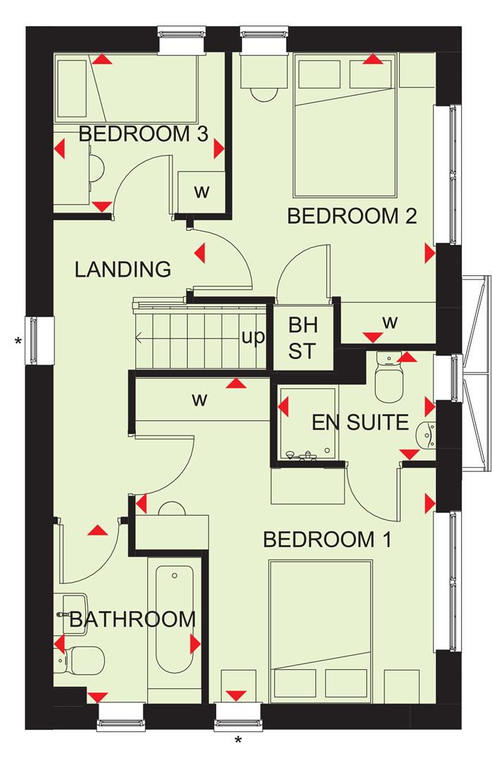 Floor plan, 3 bedroom house for sale, Plot 416 Ennerdale, Whitchurch, SY13