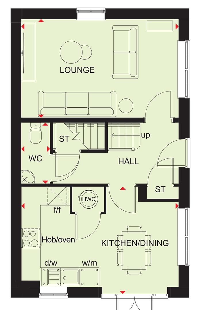 Floor plan, 3 bedroom house for sale, Plot 416 Ennerdale, Whitchurch, SY13