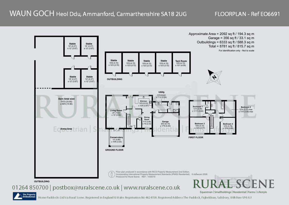Floorplan, 4 bedroom detached house for sale, Waun Goch Heol Ddu, Ammanford, SA18