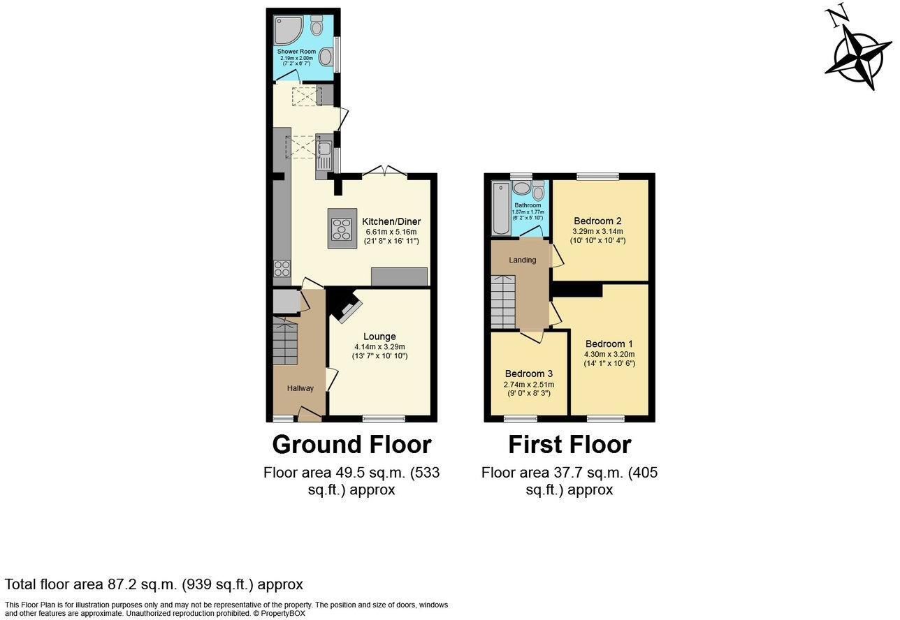 Floor plan, 3 bedroom end of terrace house for sale, William Bree Road, Coventry, CV5