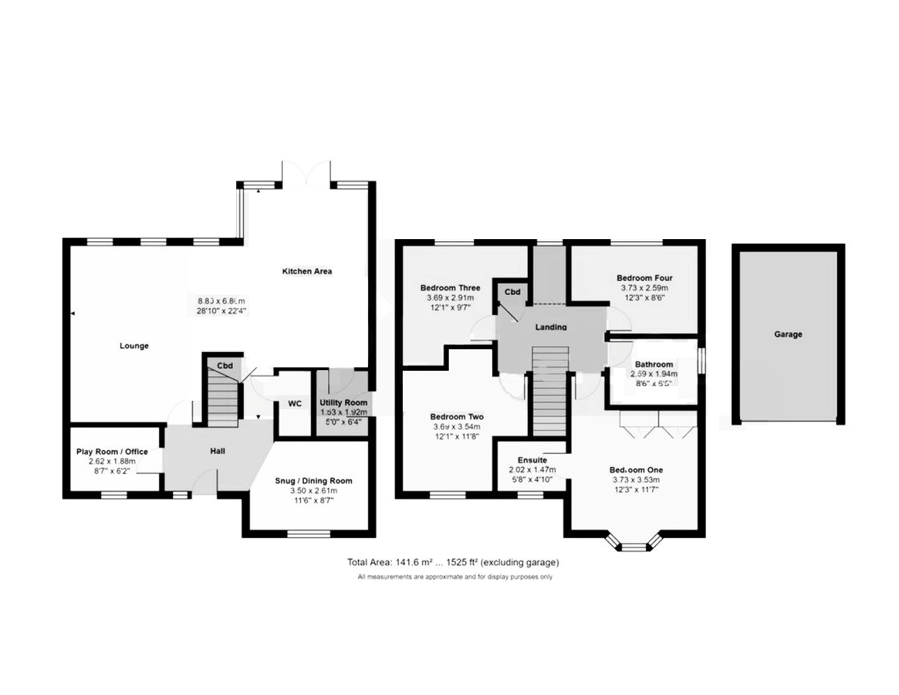 Floor plan, 4 bedroom detached house for sale, Watitune Avenue, Nuneaton, CV10