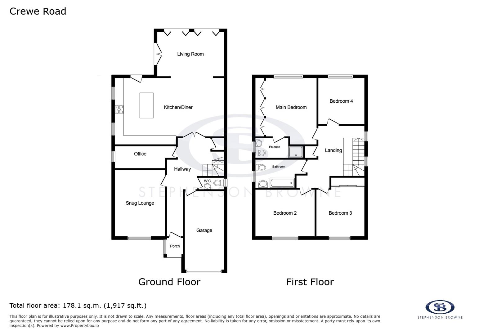 Floor plan, 4 bedroom house for sale, Crewe Road, Stoke-On-Trent, ST7