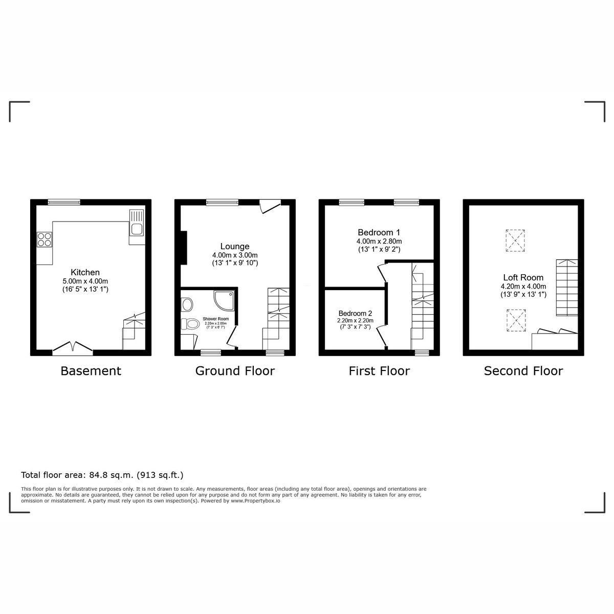 Floor plan, 2 bedroom for sale, Newton Street, Caernarfon, LL55
