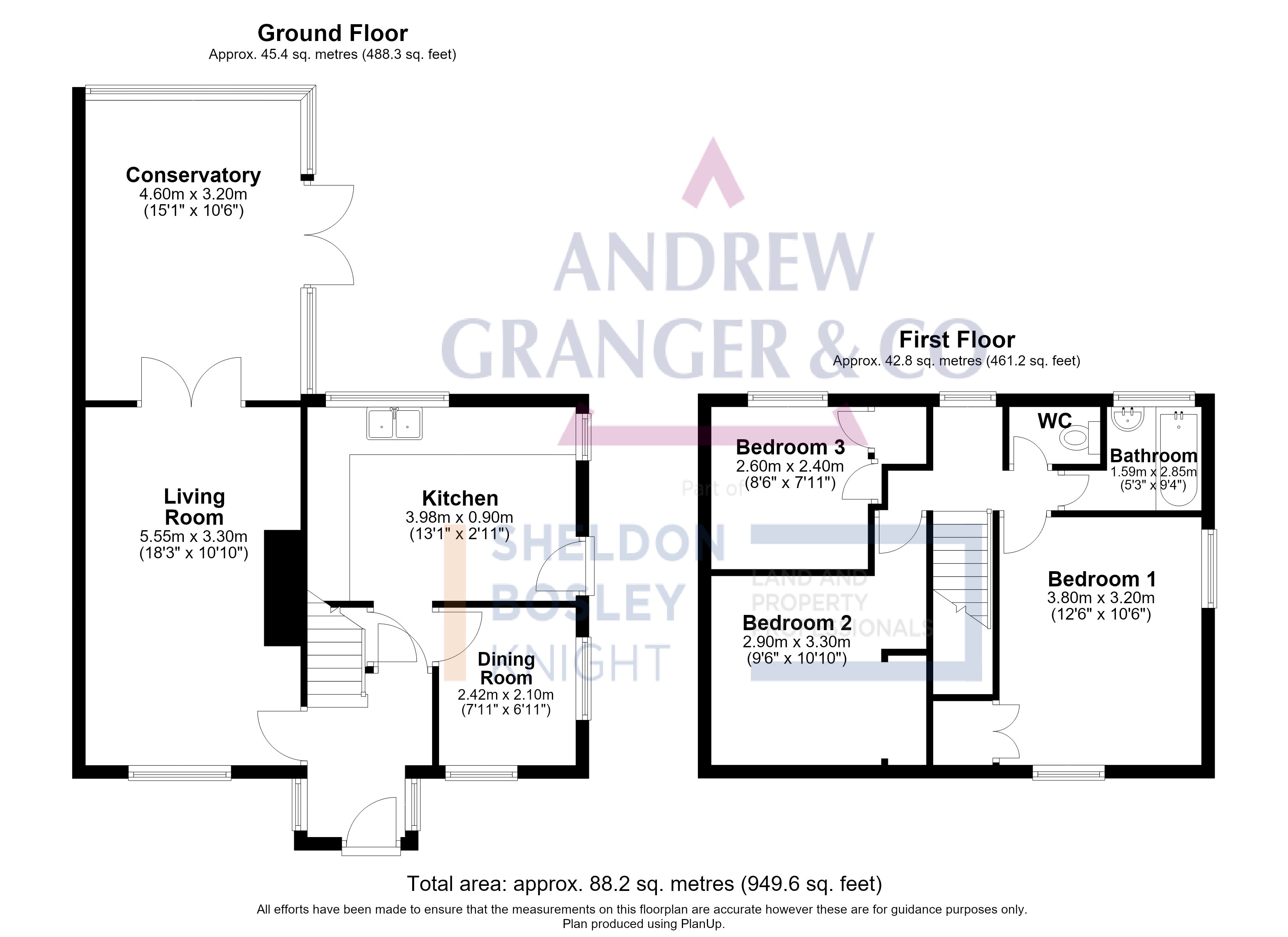 Floorplan, 3 bedroom semi detached house for sale, Randles Close, Leicester, LE7