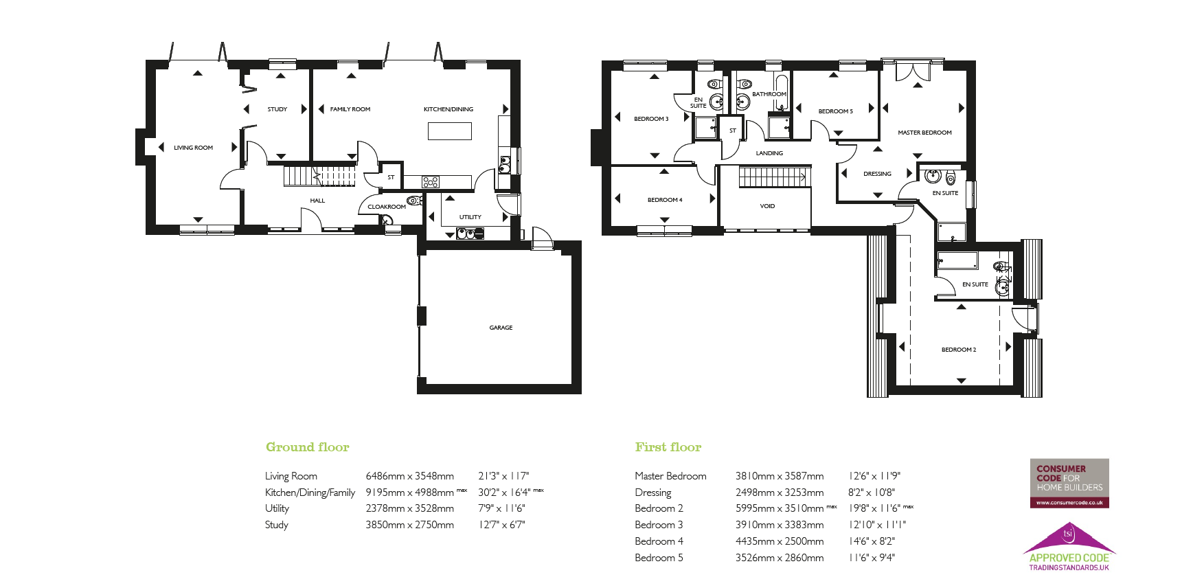Floorplan, 5 bedroom detached house for sale, The Prestwold, Twycross, CV9
