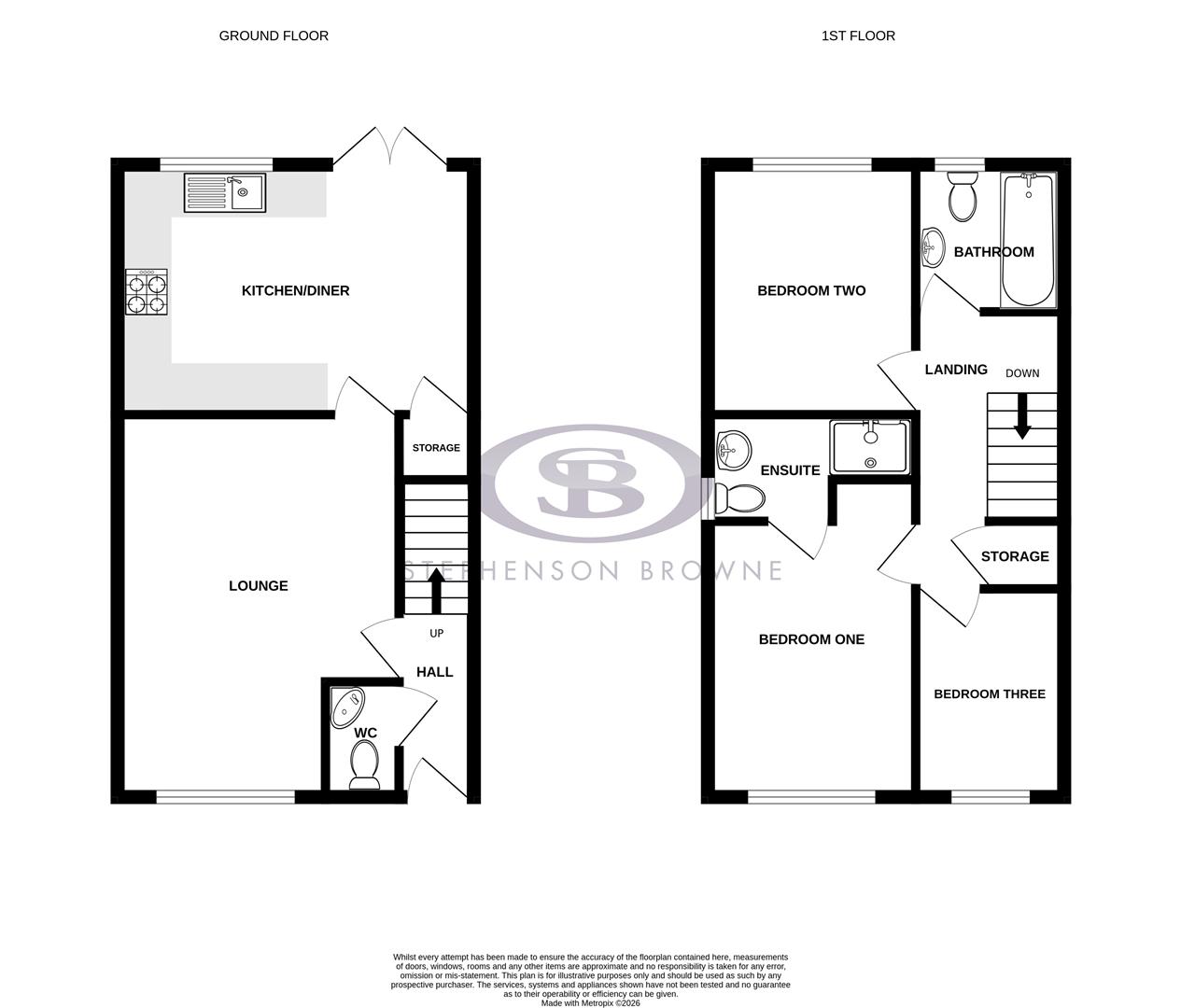 Floor plan, 3 bedroom house for sale, Bainbridge Street, Stoke-On-Trent, ST7