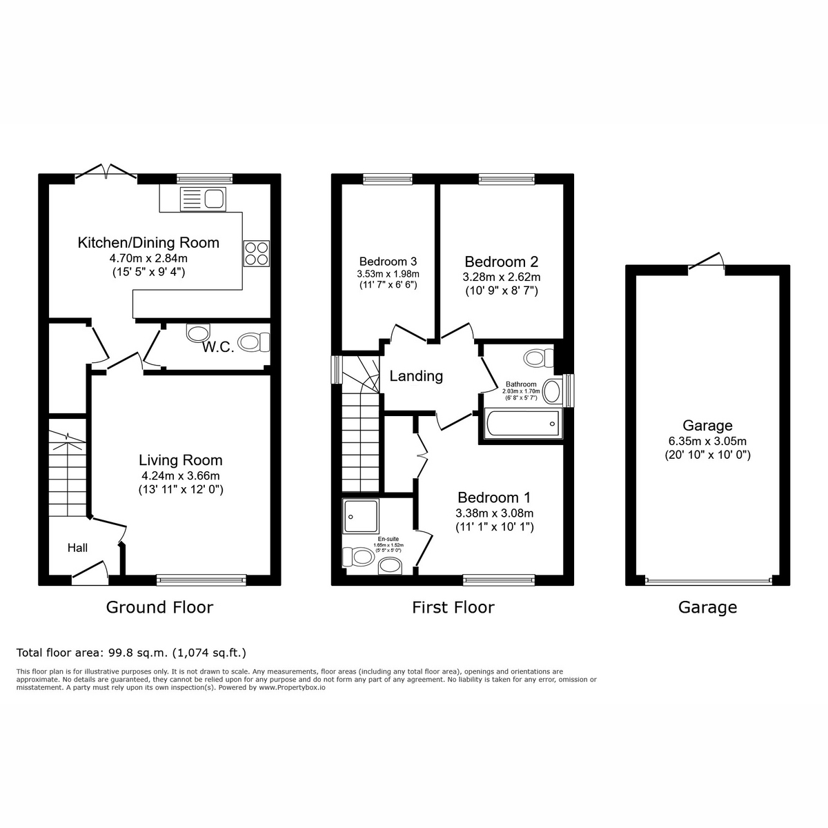Floor plan, 3 bedroom for sale, Blackthorn Road, Andover, SP11