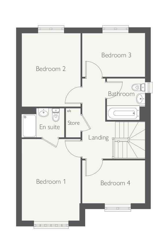 Floorplan, 4 bedroom detached house for sale, Plot 310, Nuneaton, CV11